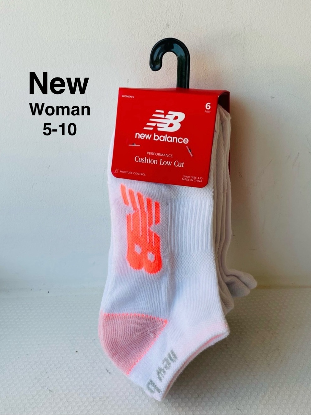 New New NBalance 6 Pairs Performance Cushion Low Cut Socks woman Size 5-10& tags